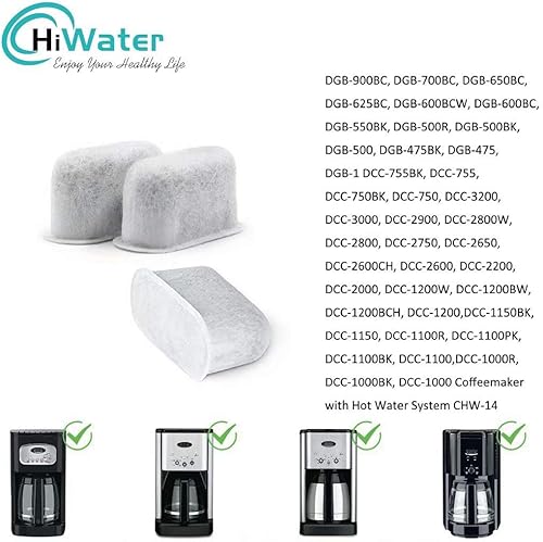 Miniatura 4 de Paquete de 24 filtros de carbón compatibles con Cuisinart para cafetera, repuesto para todos los filtros de agua Cuisinart Hiwater