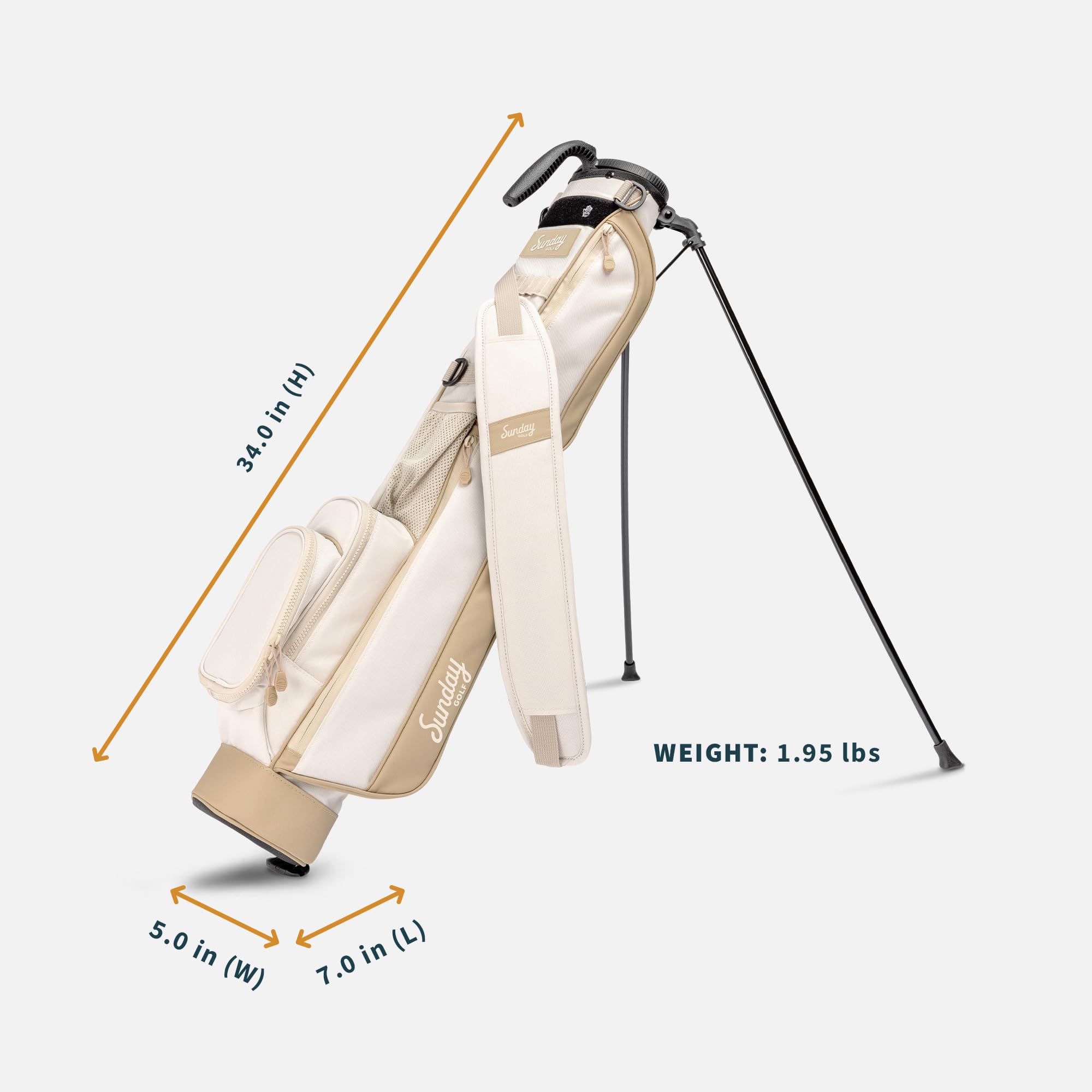 Sunday Golf Loma Bag - Borsa Leggera con Tracolla e Supporto - Borsa da Golf Pitch n Putt Facile da trasportare - Campi Par 3 ed Executive, 31 Pollici di Altezza