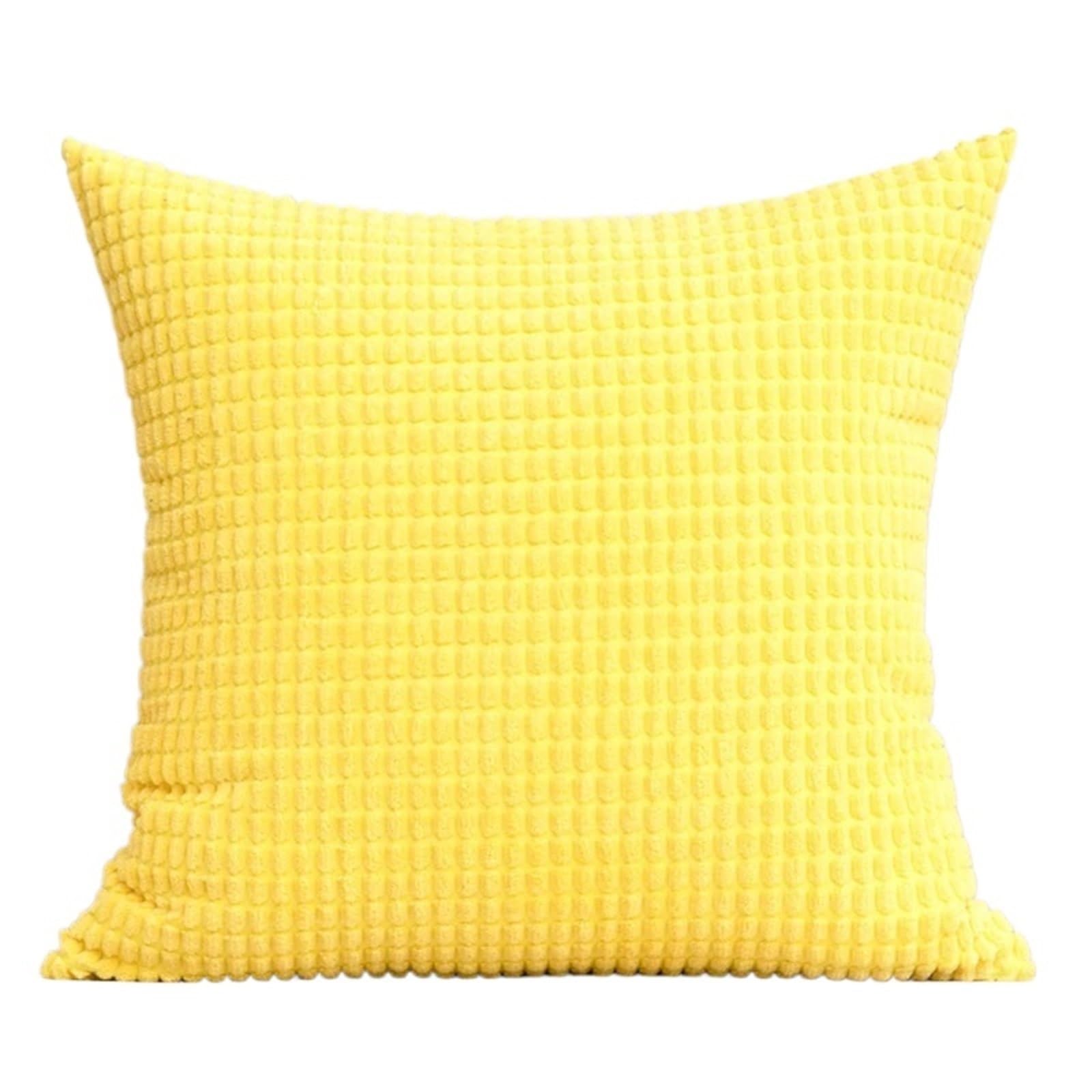 HEUchuan Corduroy Cushion Covers 1Pcs Soft Corduroy Corn Grain Home Decorative Cushion Cover 40/45/50cm Solid Color Throw Pillow Case For Bedroom Sofa Chair Car for Sofa Couch Bedroom(Golden,45x45CM)