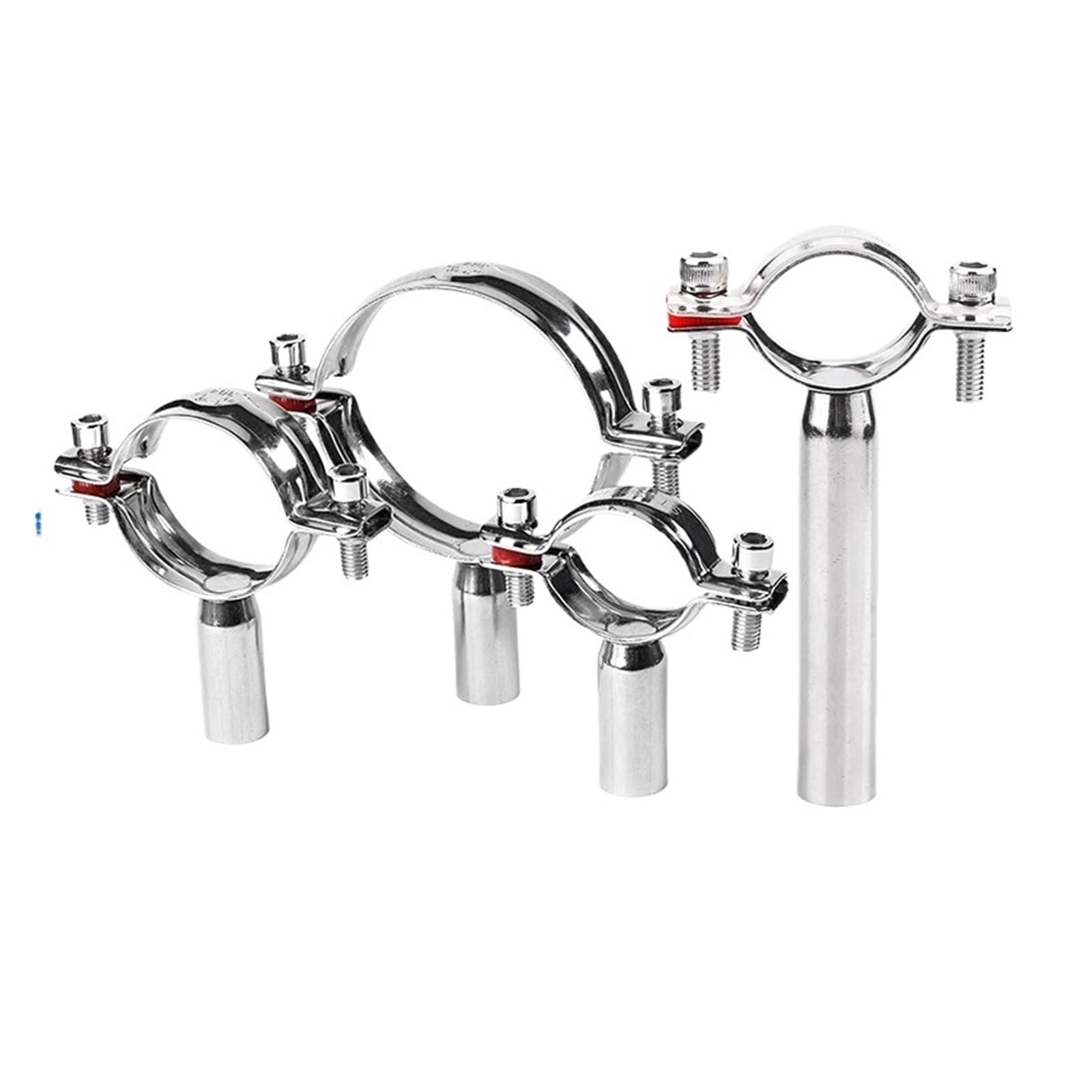 AARTERZZA 1PC 304 Stainless Steel Fixture Pipe Bracket Welding Pipe Circular Locking Clamp 38-40mm L100mm