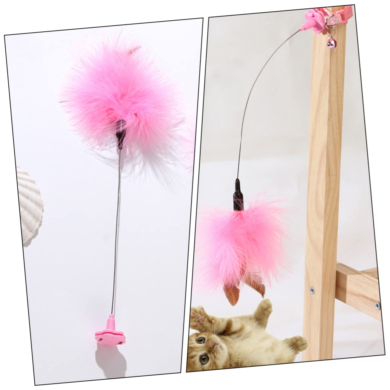 ERINGOGO 2pièces Jouet Plume pour Chat Jouet Interactif pour Chat Intérieur pour Chaton Stimule Instinct De Chasse