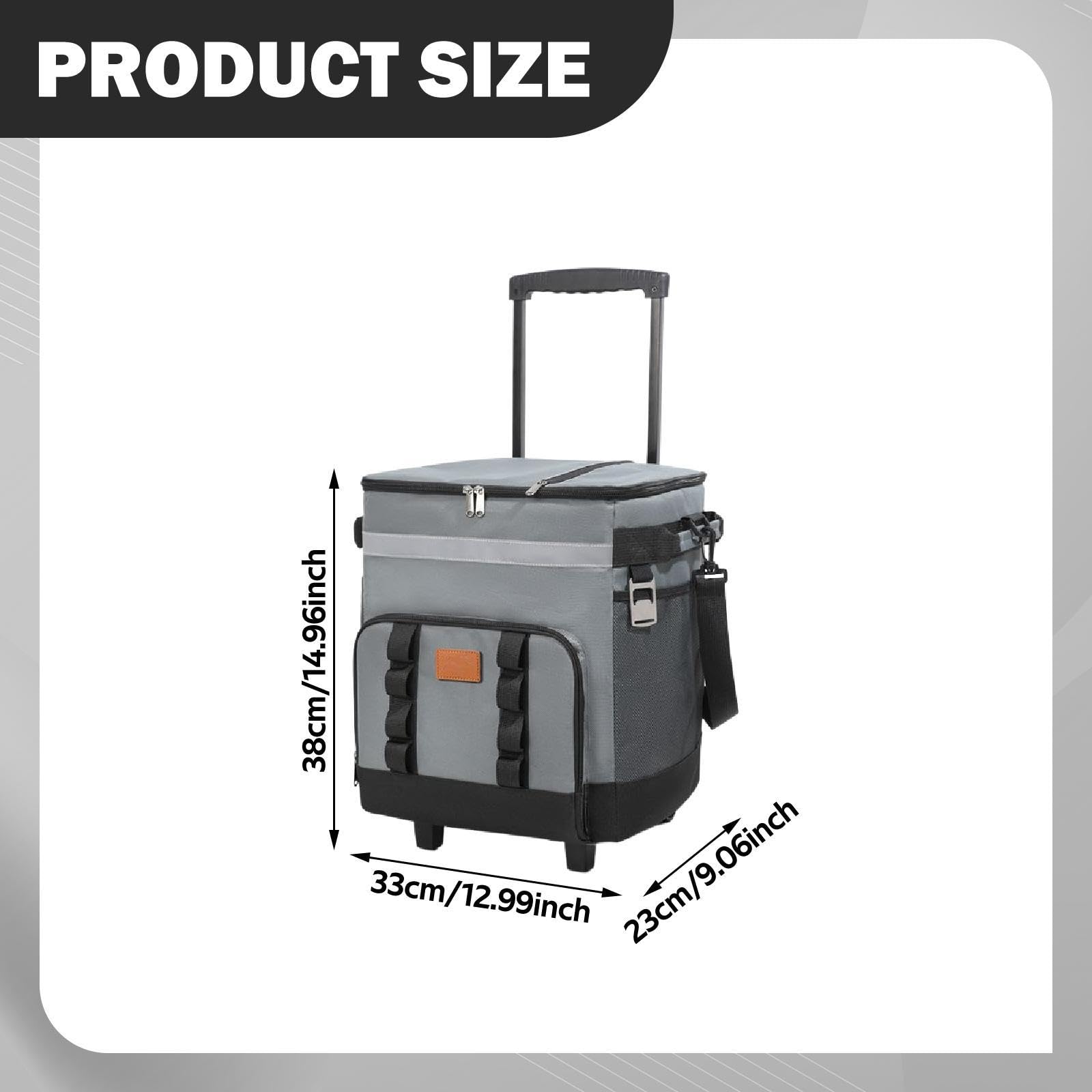 Rolling Portátil con Ruedas Giratorias Bolsa Térmica Grande Aislada Caja de Conservación de Frío Bolsa Impermeable con Cierre Seguro Fabricada