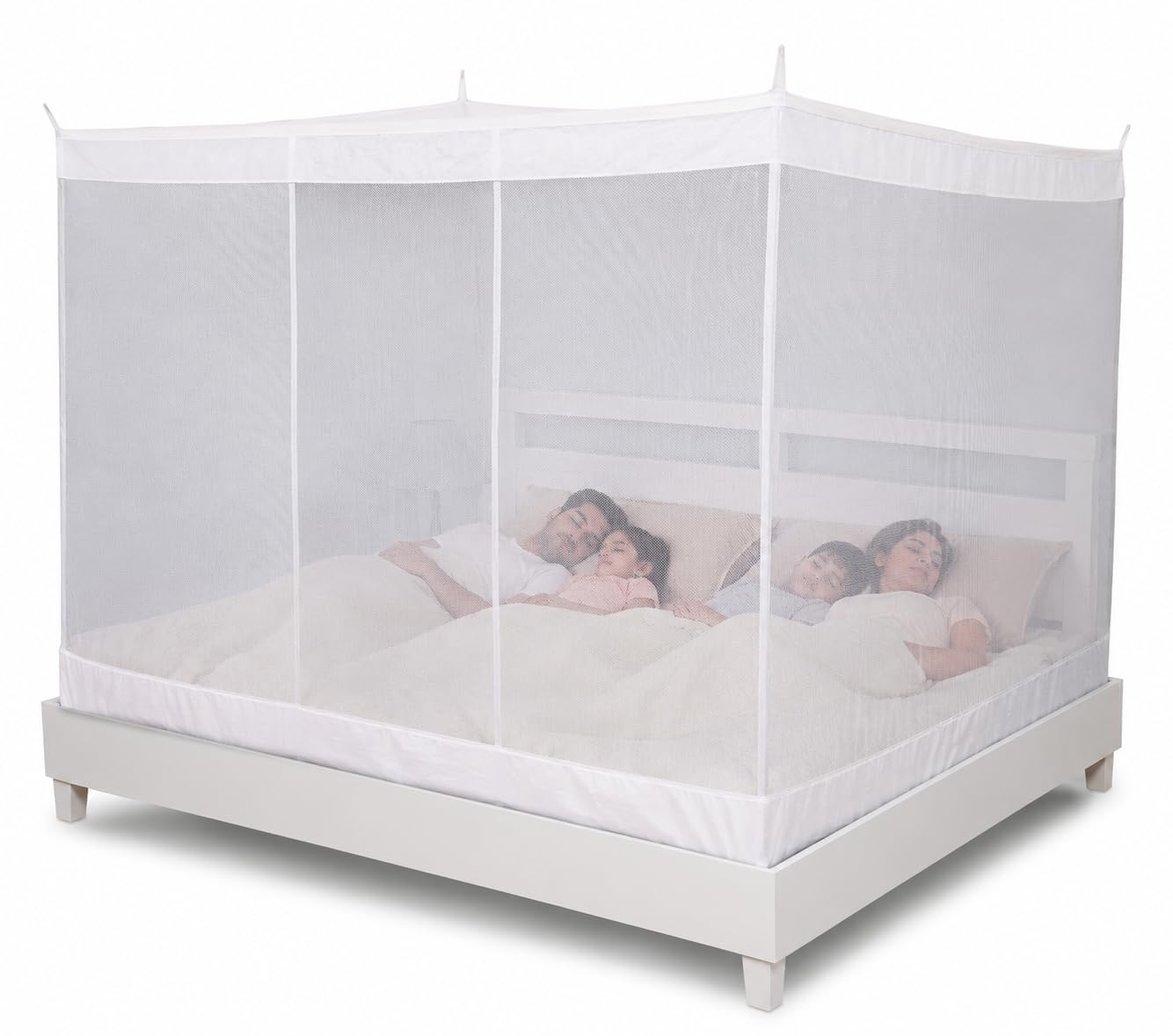Ans Supernet Soft Durable Mosquito Net – White, 8-Inch Cotton Border, Heat-Free Comfort, Ideal for All Seasons (White, 6.5 x 8 ft Large Size Bed)-image-12