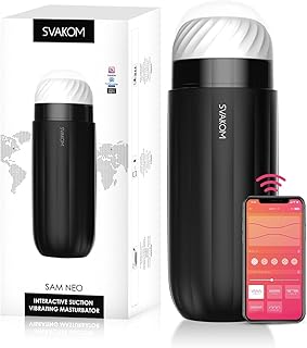 SVAKOM SAM NEO Tasse de masturbateur électrique avec contrôle par application, 5 vibrations, 5 modes d'aspiration, jouets sexuels pour masturbation masculine pour hommes, masturbateurs de