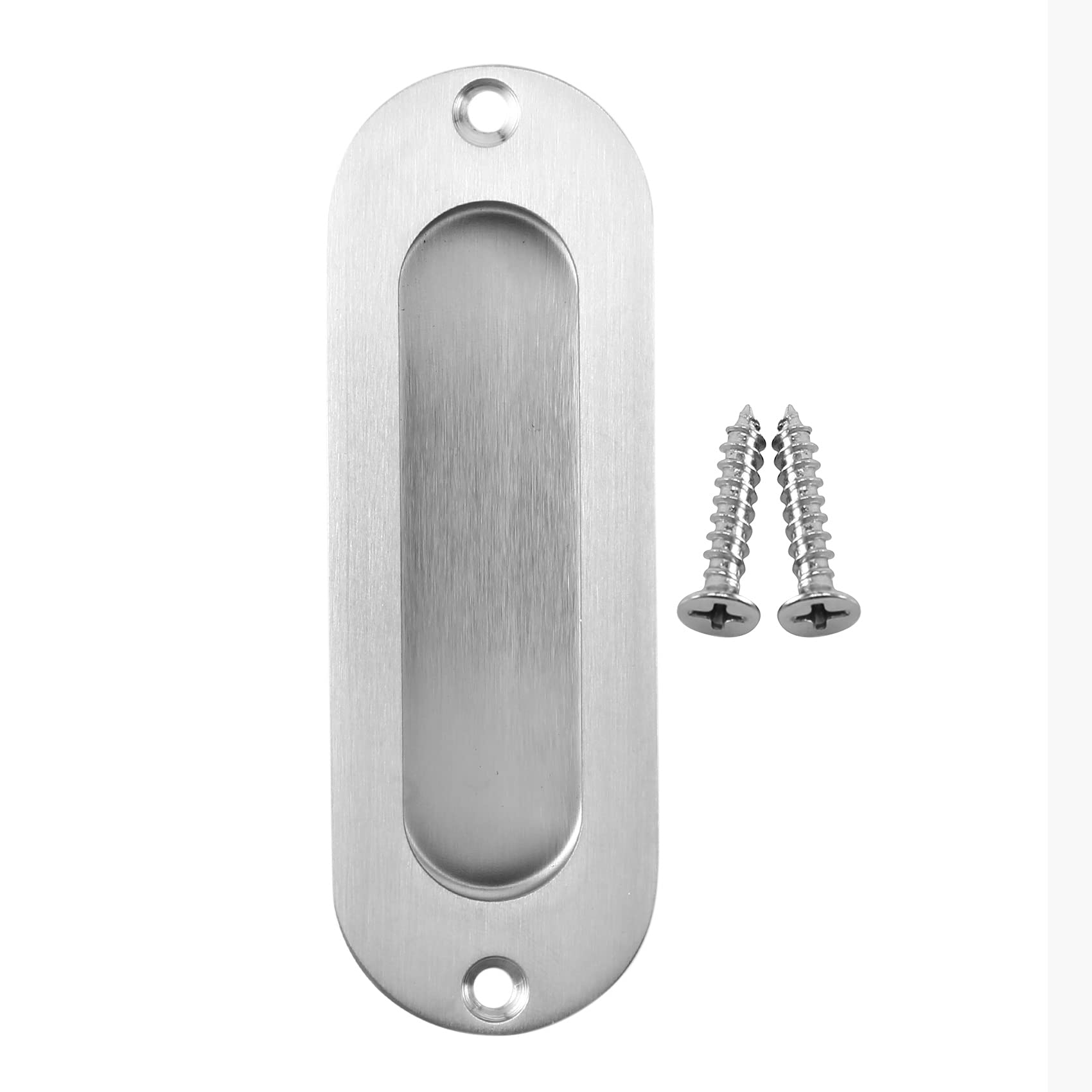 Ctrlzs 1Pcs Rectangular Face Fix Flush Recessed Sliding Door Pull Handle Stainless Steel