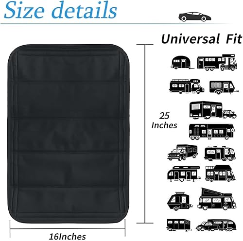 Miniatura 2 de AUCELI Cubierta para puerta de caravana, cubierta magnética para tragaluces de cámper, plegable, para parabrisas de caravana, cobertura de cortinas