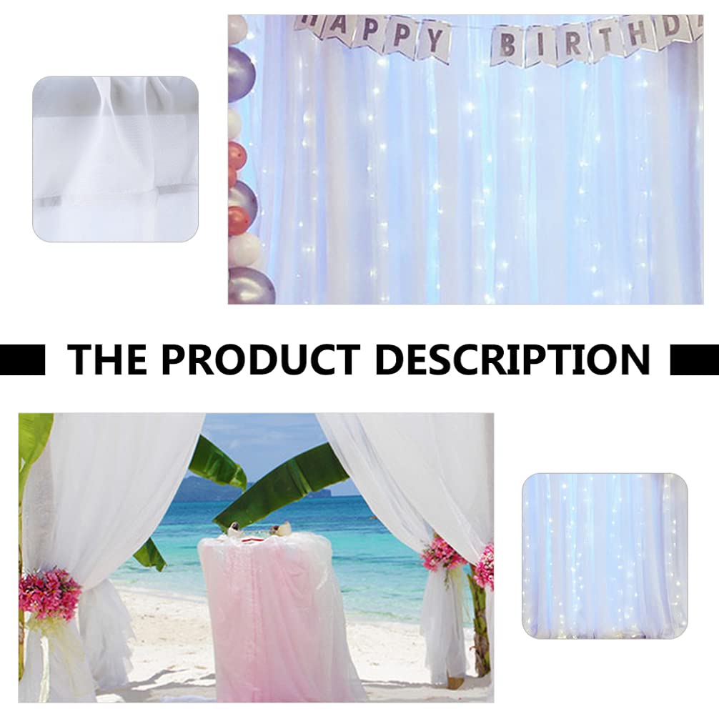 VALICLUD 2 Stück Chiffon Hochzeitsvorhänge Weiß für Hochzeitsdeko | Chiffon, Glatte Oberfläche, Unempfindlich gegen Falten, für Produkt und Professionelle Fotografie