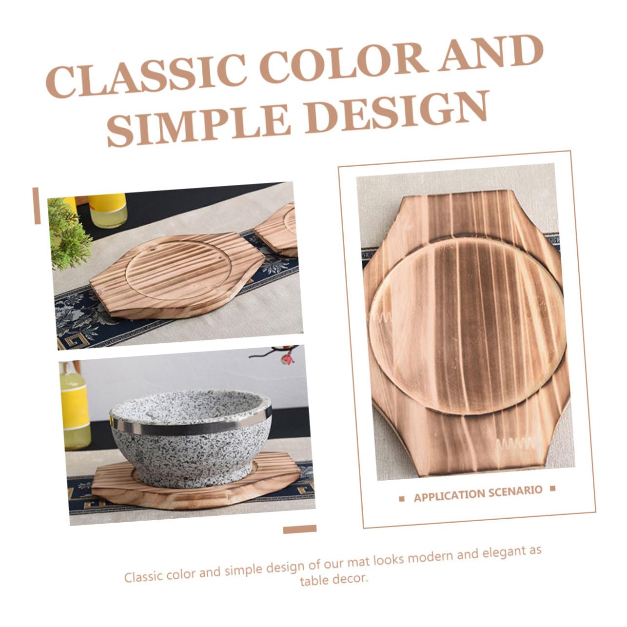 VICASKY 10 Stück Holz Casserole Matte Multifunktionaler Topfuntersetzer mit Rutschfester Stabiler Basis Vielseitig als Servierplatte für Speisen Obst und Snacks Langlebiges Küchenzubehör