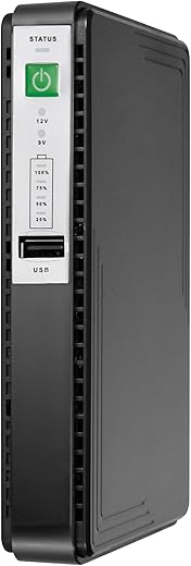 Artis AR-MINIDC-3 Mini UPS for WiFi Router/Modem/Set top Box Devices. 8800mAh Battery. Supports 9V/12V-1A/1.5A/2A Routers. USB Port Phone…