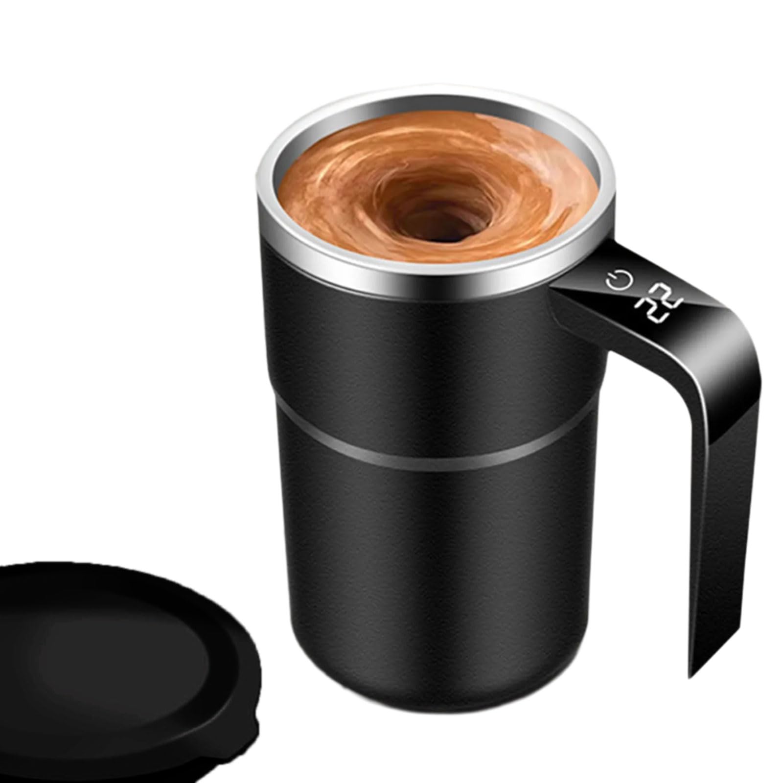 Elnwnnkc Stirring Coffee Cup Leakproof Mixing Coffee Cup 316 Stainless Steel Texture Suitable for Beverage Enthusiasts Present Home Stirrer