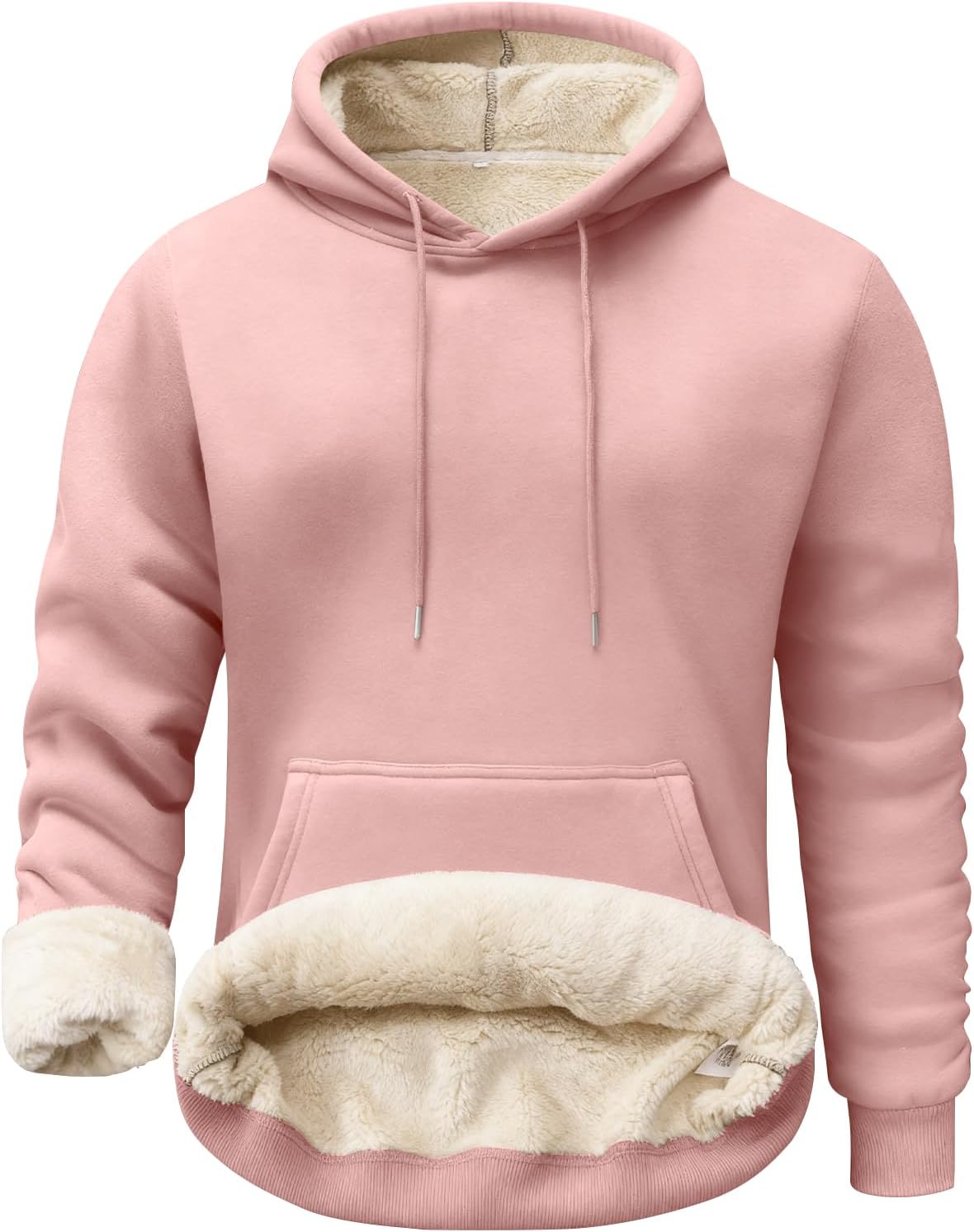 PEHMEA Men's Heavy Pullover Hoodie Sherpa Fleece Lined Thick Winter Hooded Sweatshirt for Outdoor Casual