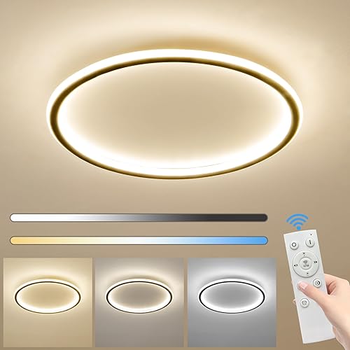 Miniatura 2 de Lámpara de techo de montaje empotrado de 15.7 pulgadas, lámpara de techo LED redonda de 40-60 W, lámpara de techo moderna y delgada, luces de techo