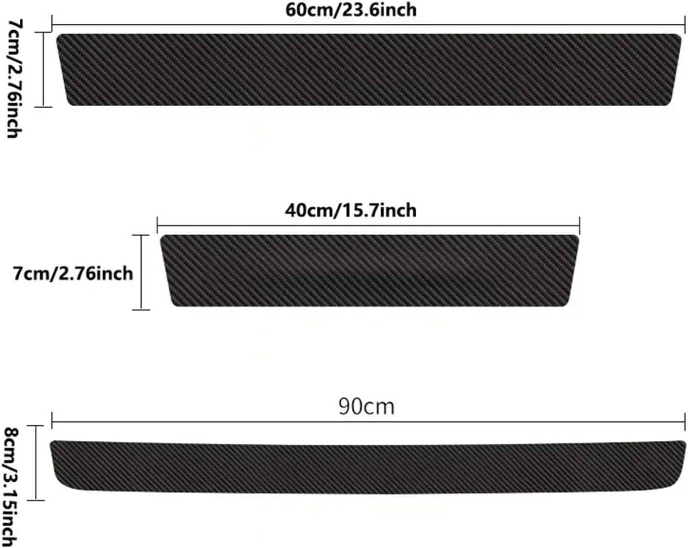 4PCS/5PCS Set Carbon Fibre Threshold Protection Strip Universal Anti-Scratch and Anti-Collision Door Decorative Strip Sticker(4pcs)