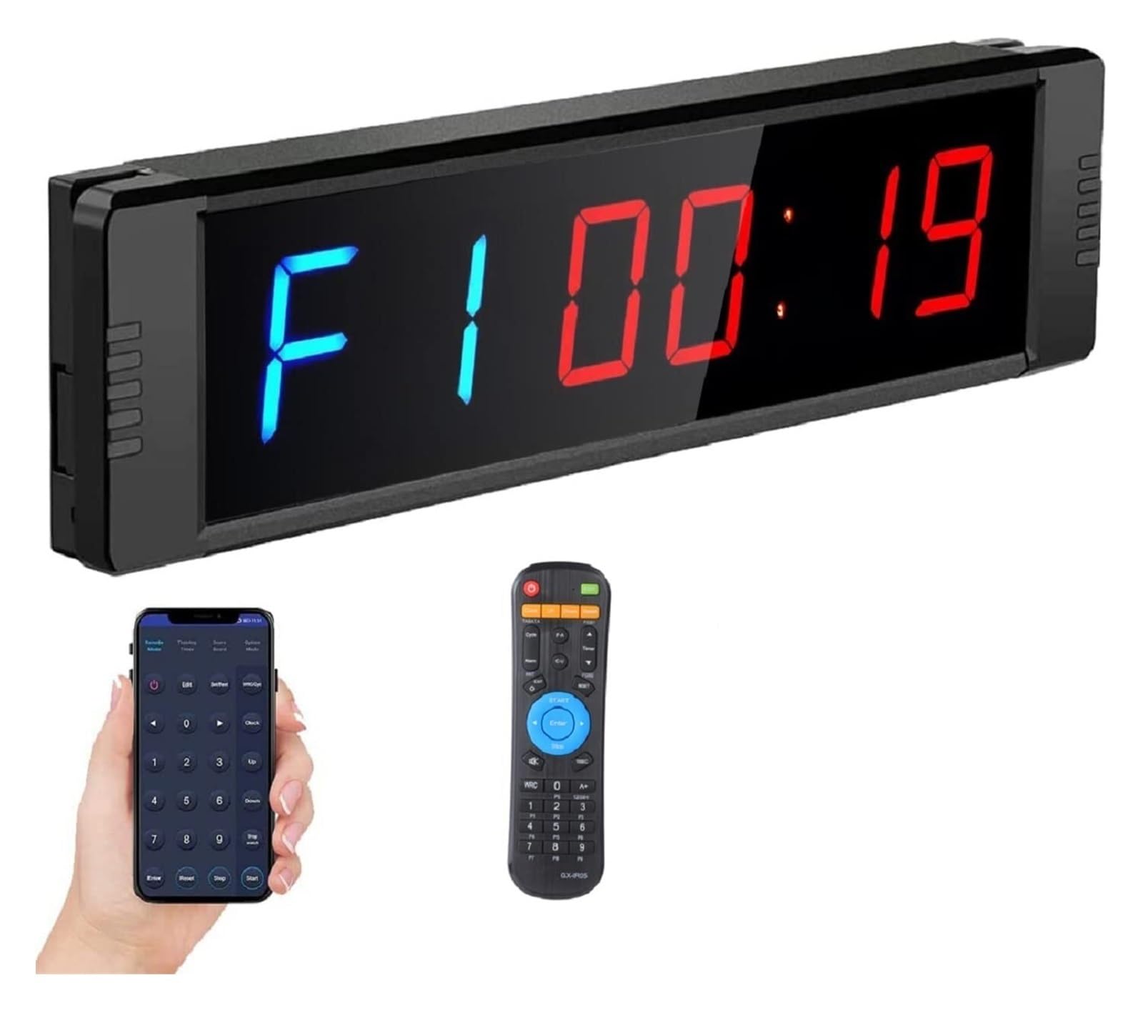 Timer palestra, Timer da palestra for allenamento con controllo remoto e tramite telefono App LED Intervallo di Allenamenti Orologio Conto alla rovescia