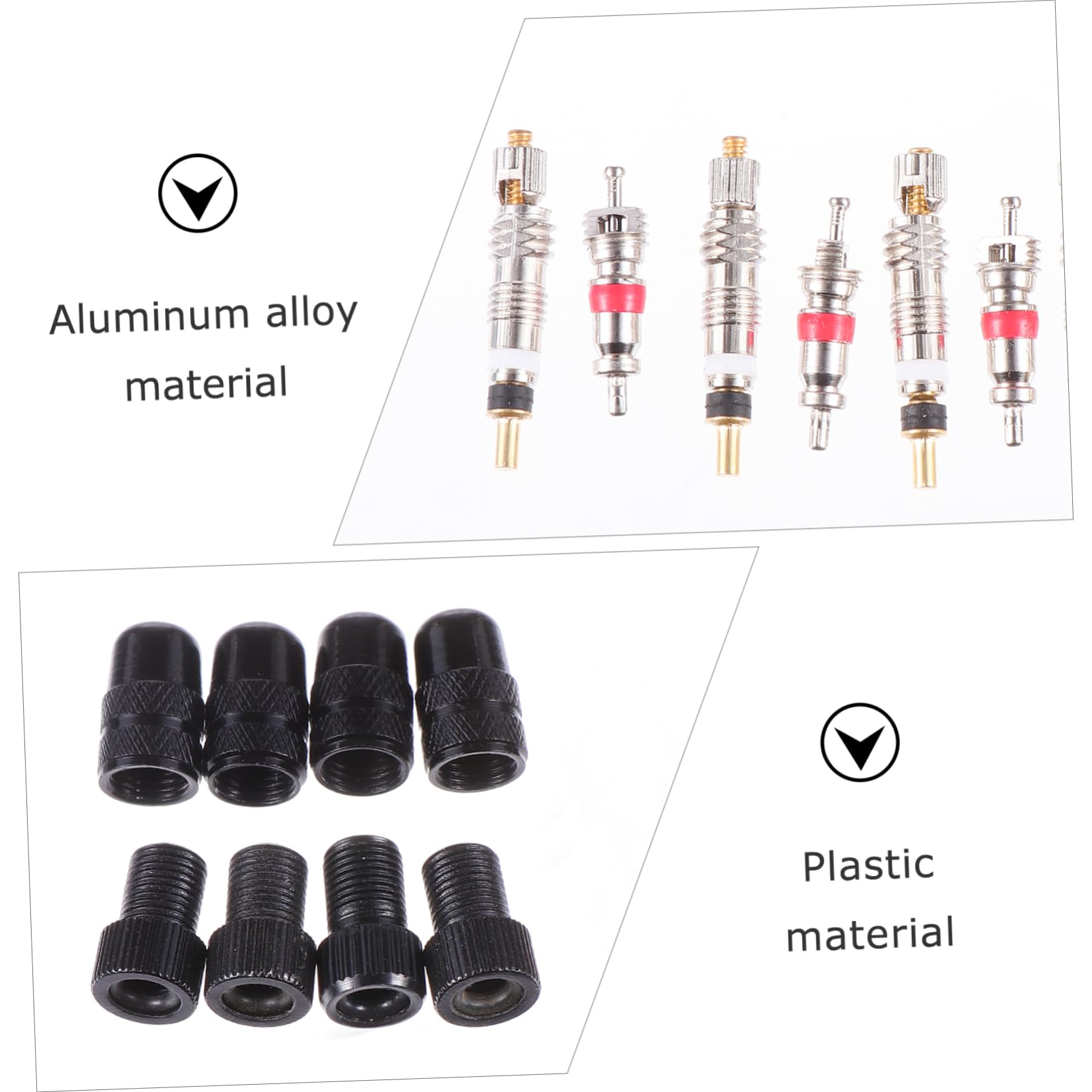 BESTonZON Ventiladapter Auto Ventilkernwerkzeug Ändern Entfernung Luft reifenventil Adapter Fahrradventil Adapter Set Stängel Kappen Stielabdeckung Radstamm Aluminiumlegierung Black