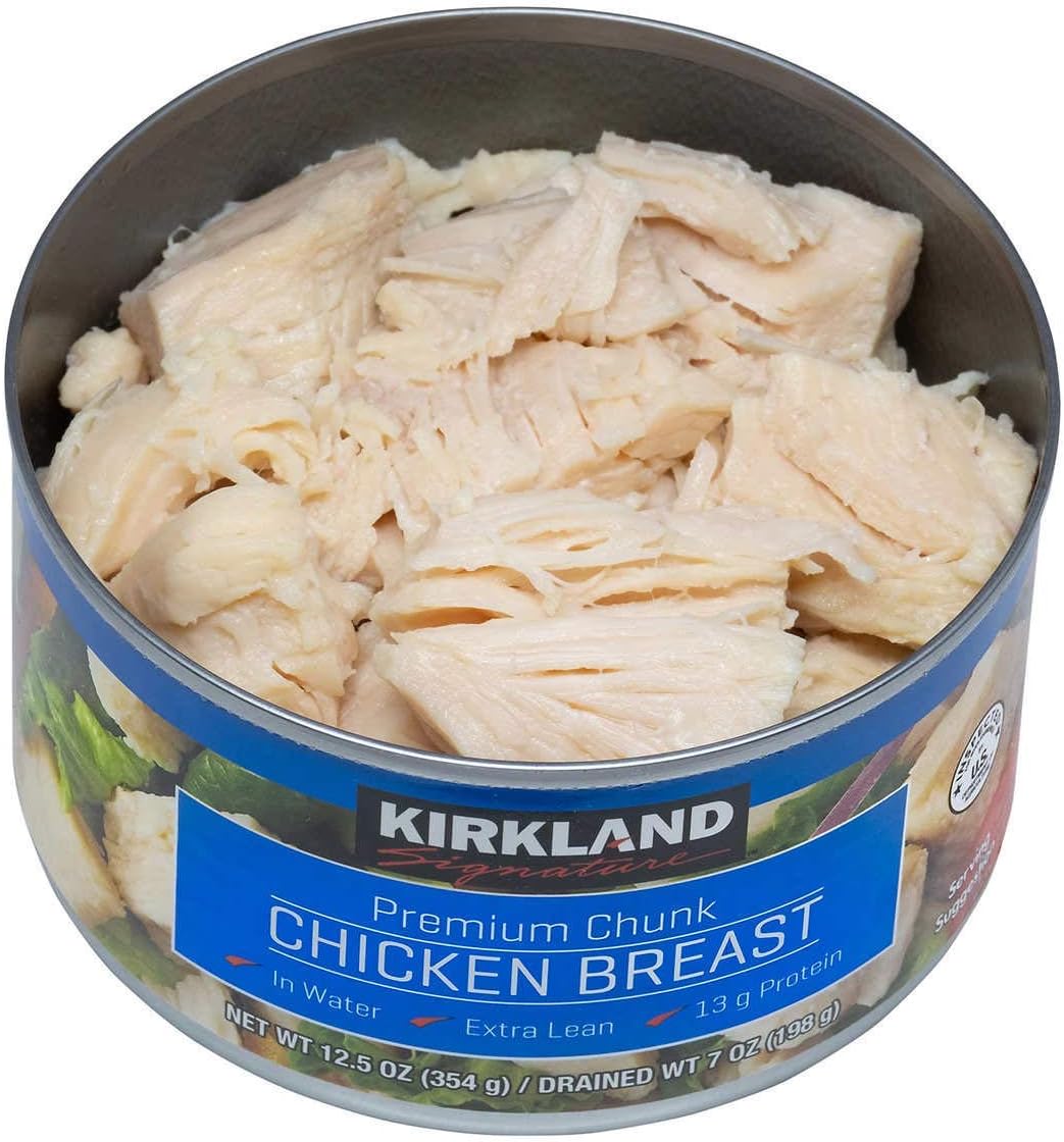 Kirkland Chicken Breast in Water 12.5 oz. cans - 6 count - Premium Chunk - Great for chicken salad, quesadillas, soups, and casseroles