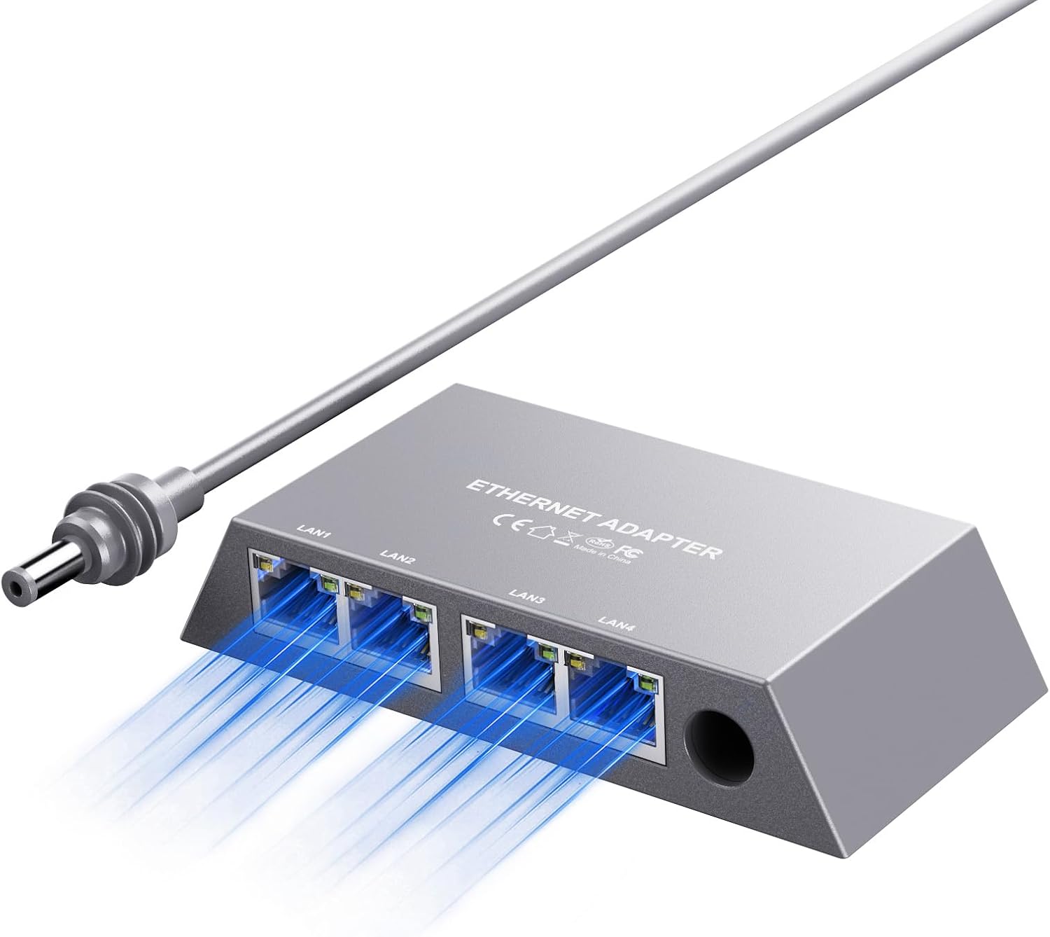 Starlink Ethernet Adapter for Gen 3, Starlink Rectangular Satellite tv for pc Web Adapter Ethernet Gen 3 for Wired Exterior Community Quick & Secure Connection, 4 Ports