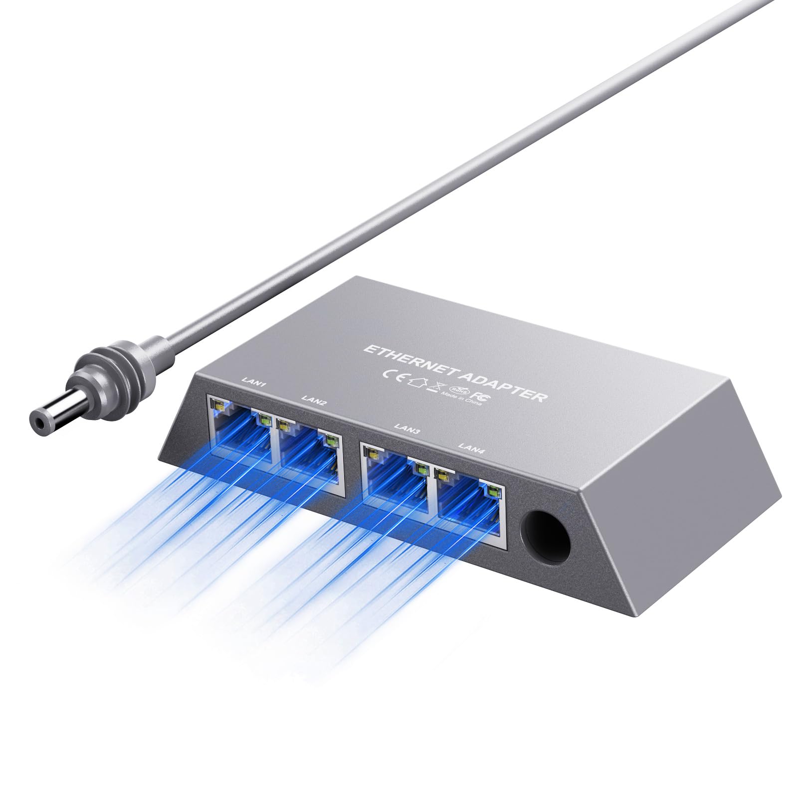 HAILOLY Starlink Ethernet Adapter for Gen 3, Starlink Rectangular Satellite Internet Adapter Ethernet Gen 3 for Wired External Network Fast & Stable Connection, 4 Ports