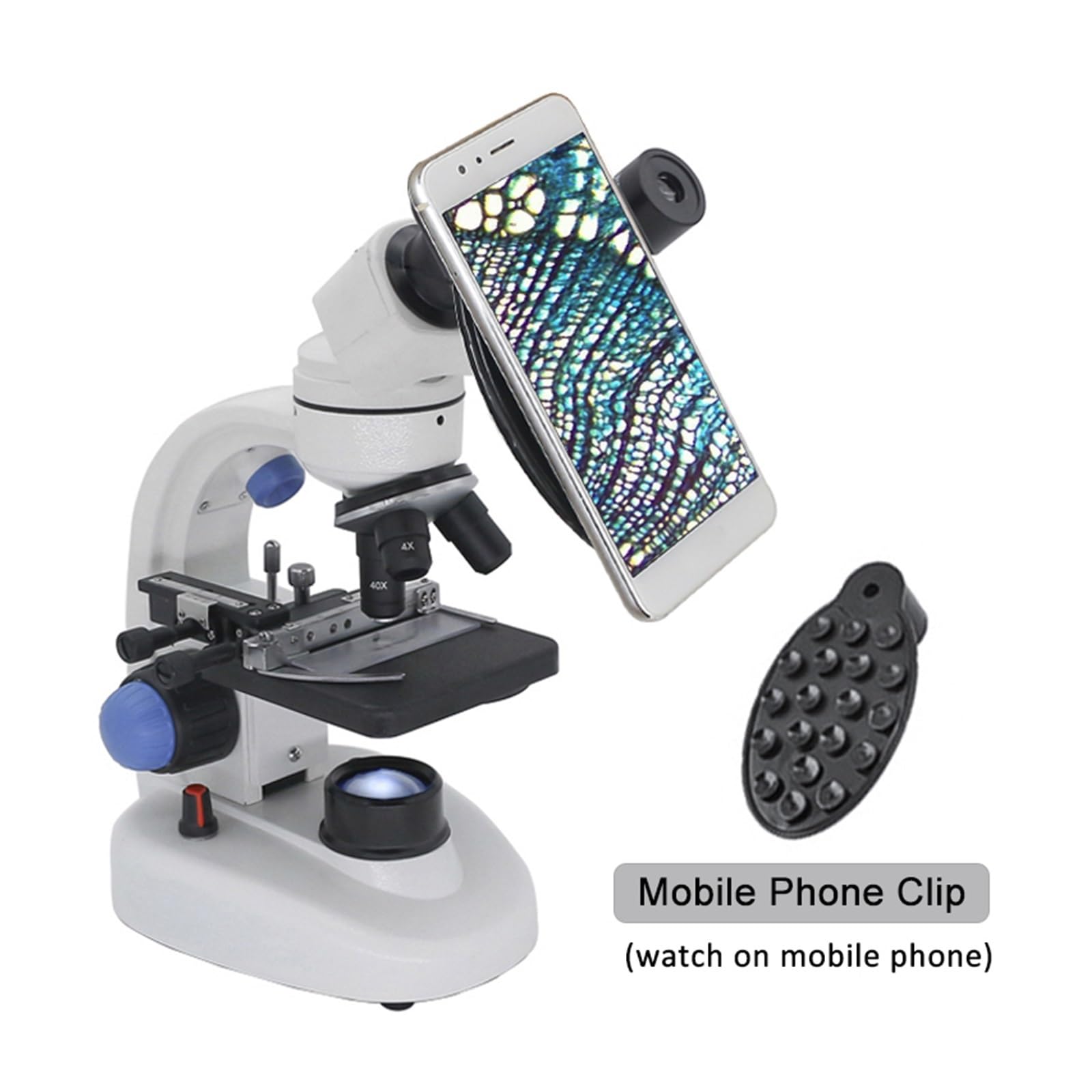 Mikroskop, Mikroskop Biologiczny Mikroskop Binokularowy 40-2000X Z Górnym I Dolnym Oświetleniem LED Kamera USB 2,0 MP 100 Sztuk Preparatów(Microscope)