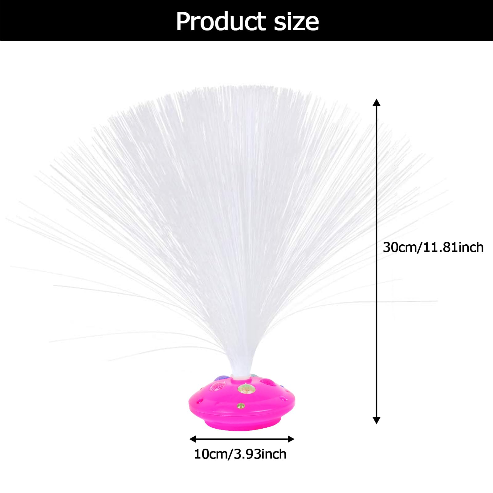 Jiusely Fiber Optic Lamp with 8 Color Changing Light Settings, Table Night Light for Home Decoration, Multicolor - Image 2