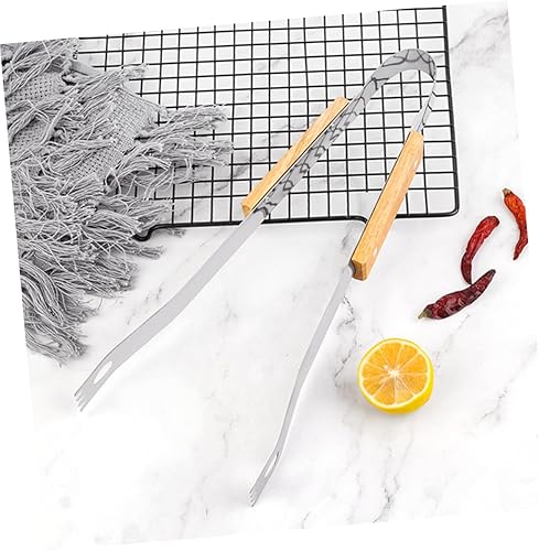 Miniatura 5 de YARNOW 1 Unidades de herramientas de barbacoa profesional Portafolio BBQ Accesorios de parrilla Tenedor de cocina Utensilios de barbacoa de metal