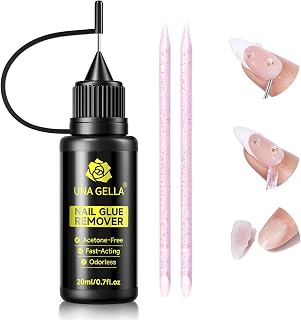 UNA GELLA Nail Glue Remover for Press-On Nails,20ml.Precise, Acetone Free Gel Nail Glue Remover for Nail Tips, Gentle Glue Remover for Easy Removal, DIY Manicure Accessories