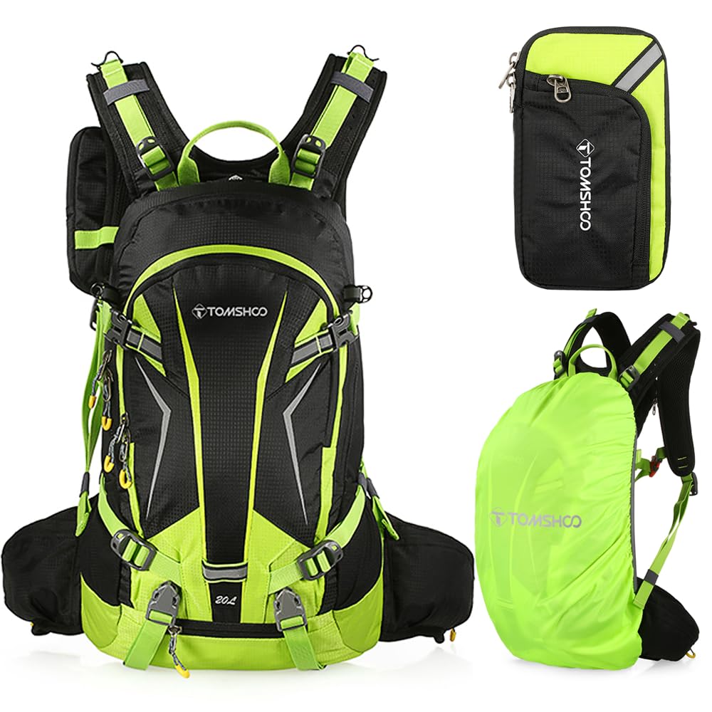 TOM SHOO Fahrradrucksack 20L/30L, Outdoor Rucksack Multifunktionaler Wanderrucksack Skirucksack für Radfahren Reiten Bergsteigen mit Regenschutzkappe und Helmabdeckung
