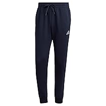 adidas Essentials Fleece Regular Tapered Pants Uomo, Legend Ink, White, S