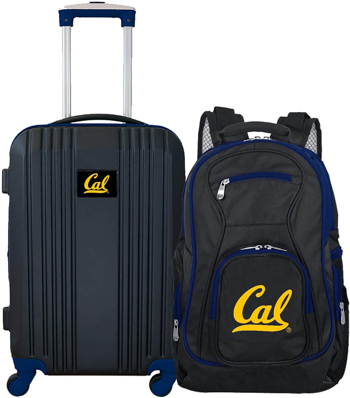 Denco University of California Berkeley Golden Bears 2-Piece Luggage Set, Includes 21-inch Two-Tone Hardcase Spinner and 19" Laptop Backpack