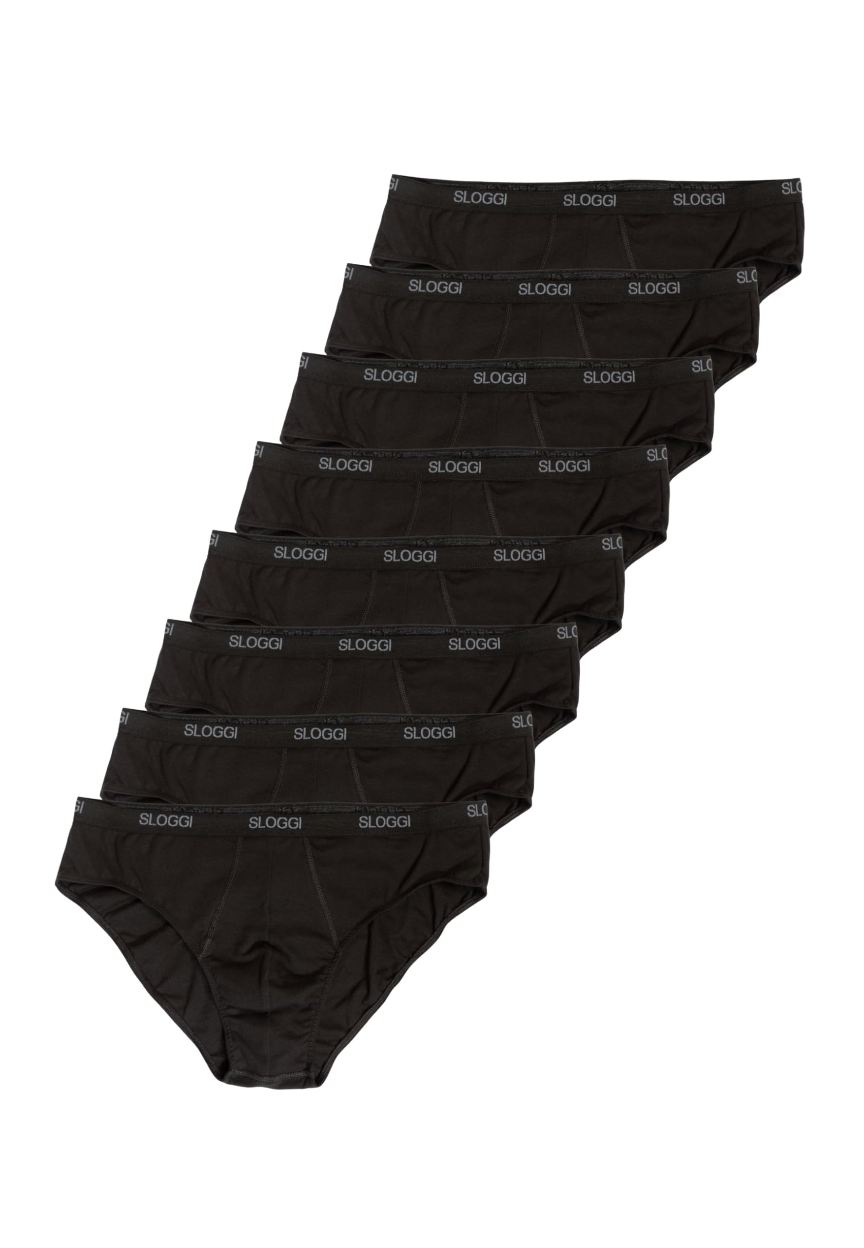 Sloggi Slip Bassi Uomo Men Basic Mini 8P, Nero 8