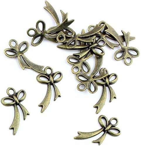 Colgantes de bronce antiguo para hacer joyas, fl2179, lazo, corbata, manualidades, suministros de reparación