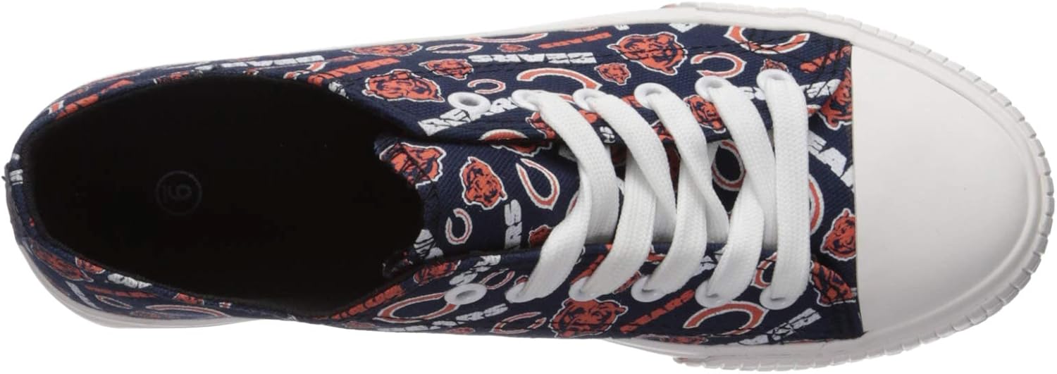 FOCO Chicago Bears NFL Womens Low Top Repeat Print Canvas Shoes - 8 - Image 8