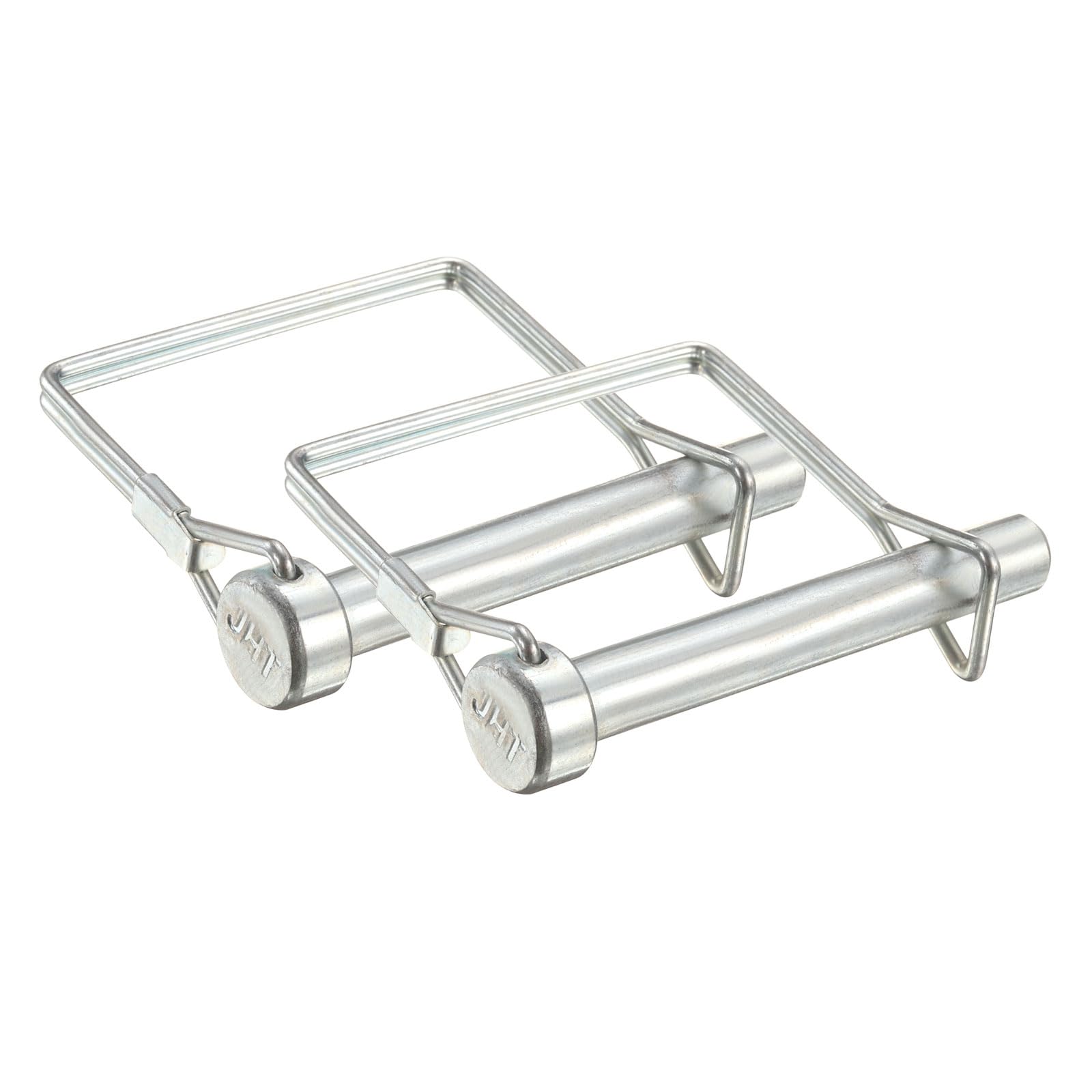 PATIKIL 2 Pcs Trailer Coupler Pins, 3/8" x 2.6" (9.5mm x 65mm) Safety Wire Lock Hitch Pin Arch Shaft Spring Locking Clip Square with Loop for Farm Trailers Lawn Garden Wagons
