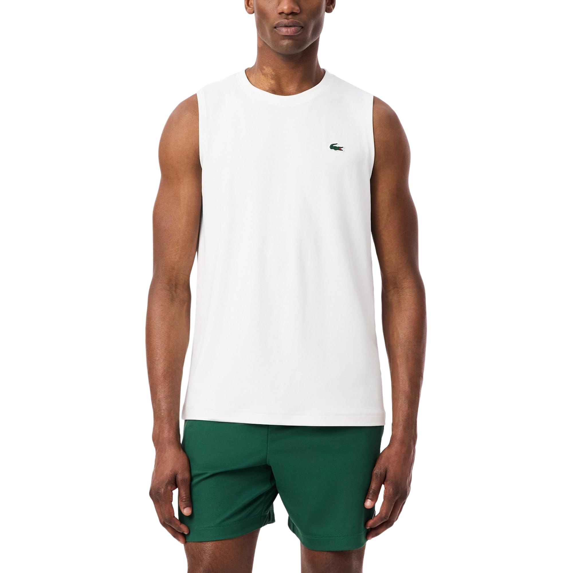 

                                                    Lacoste Men's Ultra Dry Sport Tank Top, White, Med