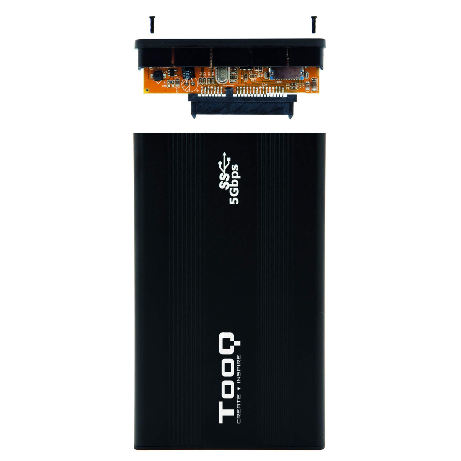 TooQ TQE-2524B Enclosure HDD 2.5" Nero storage drive enclosure, Hard disk meccanico