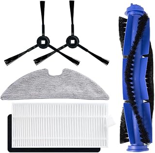5 x Replacement Parts Compatible with Blaupunkt BlueBot Xtreme BPK-VCBB1XTE Robot Vacuum Cleaner, 1 Main Roller Brush, 1 HEPA Filter, 1 Mop Cloth, 2 Side Brushes