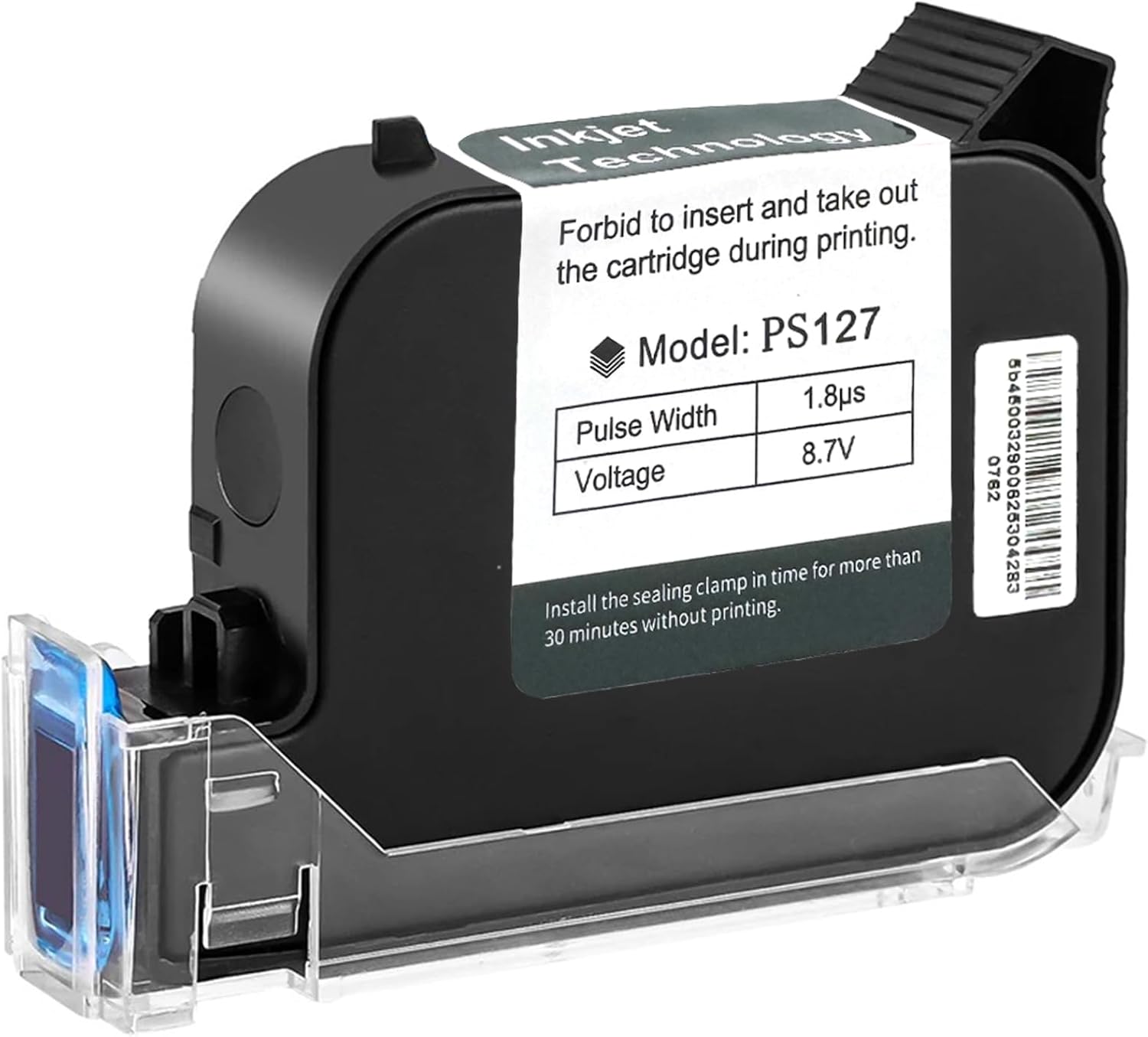 Phezer Original 42ml Black Quick Dry Solvent Ink Cartridge Replacement PS127 for 0.5inch/12.7mm Handheld Inkjet Printers P15 / P16 / P18 and 0.5-inch Mini Inkjet Printer (PS127 Cartridge)