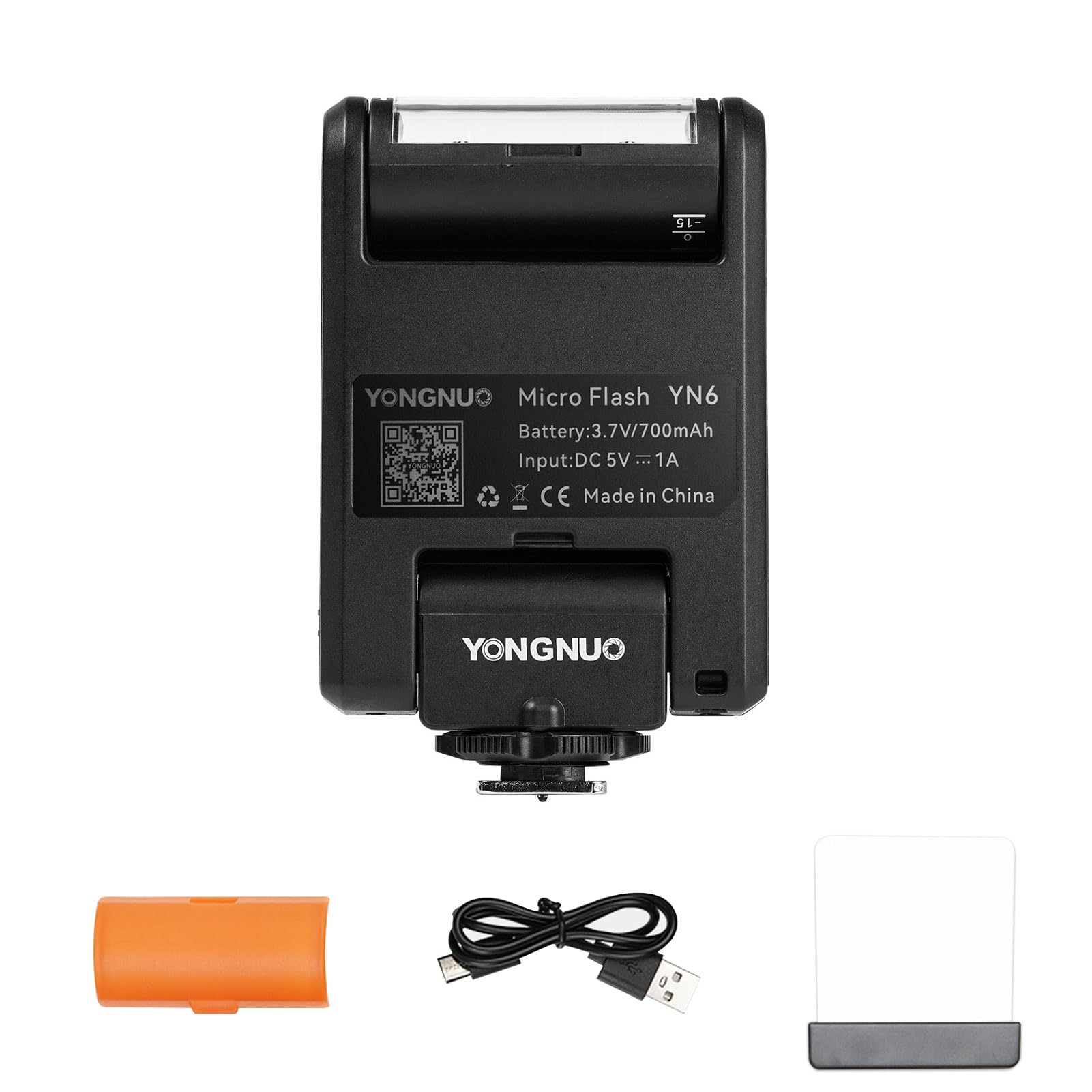 YN6 Mini Hot Shoe Flash Design Compatto con Livelli di Uscita Regolabili per Fotografia Professionale Dimensioni Portatili (Nera)