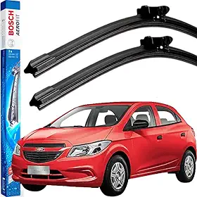 Par Palheta Limpador Parabrisa Dianteiro Silicone Bosch Paleta Gm Onix 2013 á→ 2018