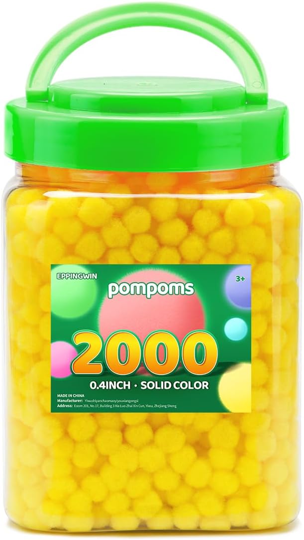 Eppingwin 90PCS Multicolor Pom Poms,1.5 Inch Soft Pompoms for Crafts, Assorted Colors Big Pom Pom for Arts & Crafts DIY Projects (Multi-Colored)