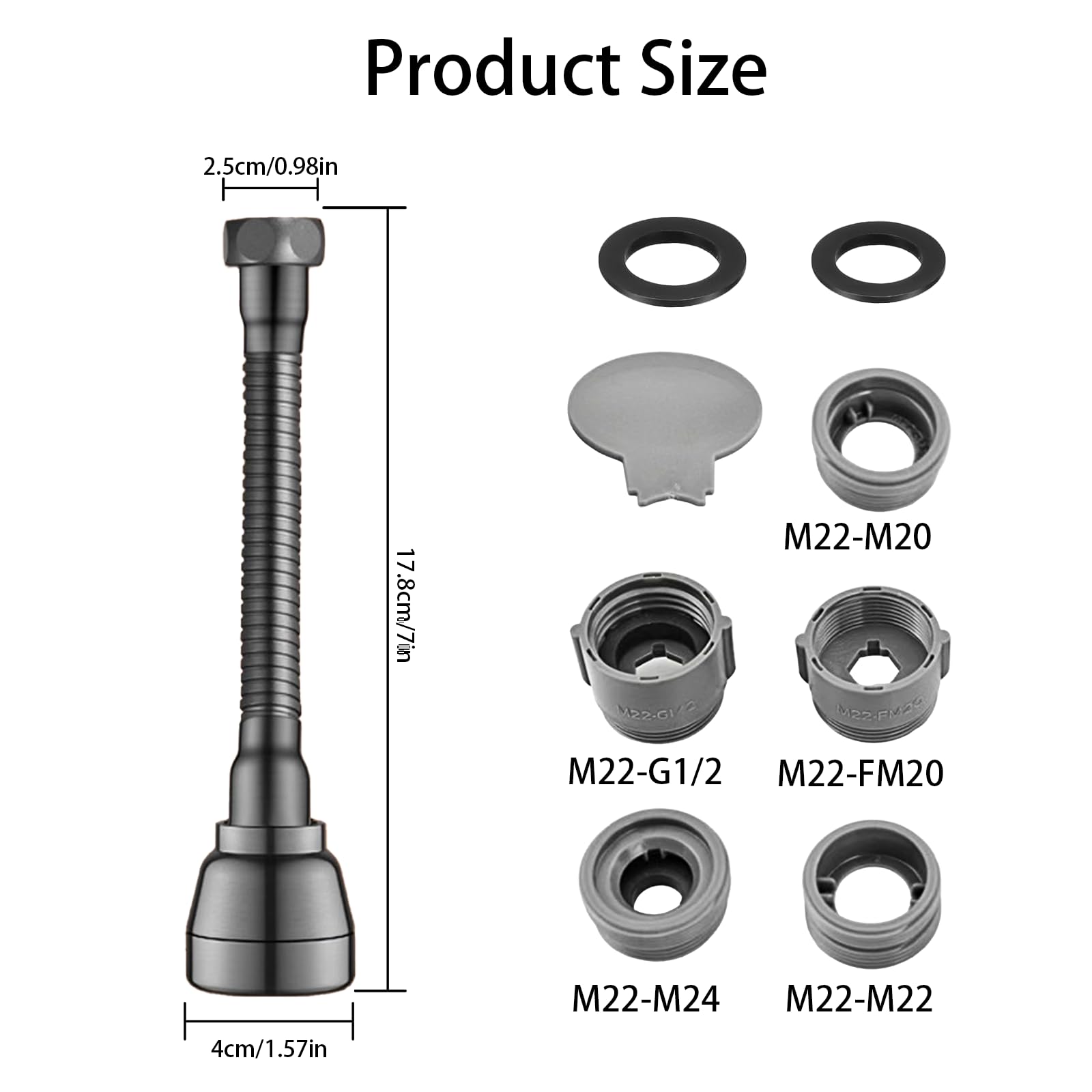 Rubinetto da cucina Exteio, rubinetto da cucina girevole a 360° Exteio, rubinetto da cucina a 3 modalità, rubinetto a risparmio idrico con adattatore Tye, adatto per cucina e bagno