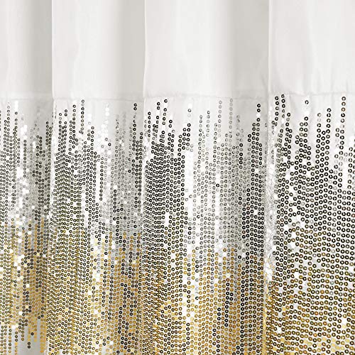 image for Lush Decor Night Sky Shower Curtain | Sequin Fabric Shimmery Color Blo