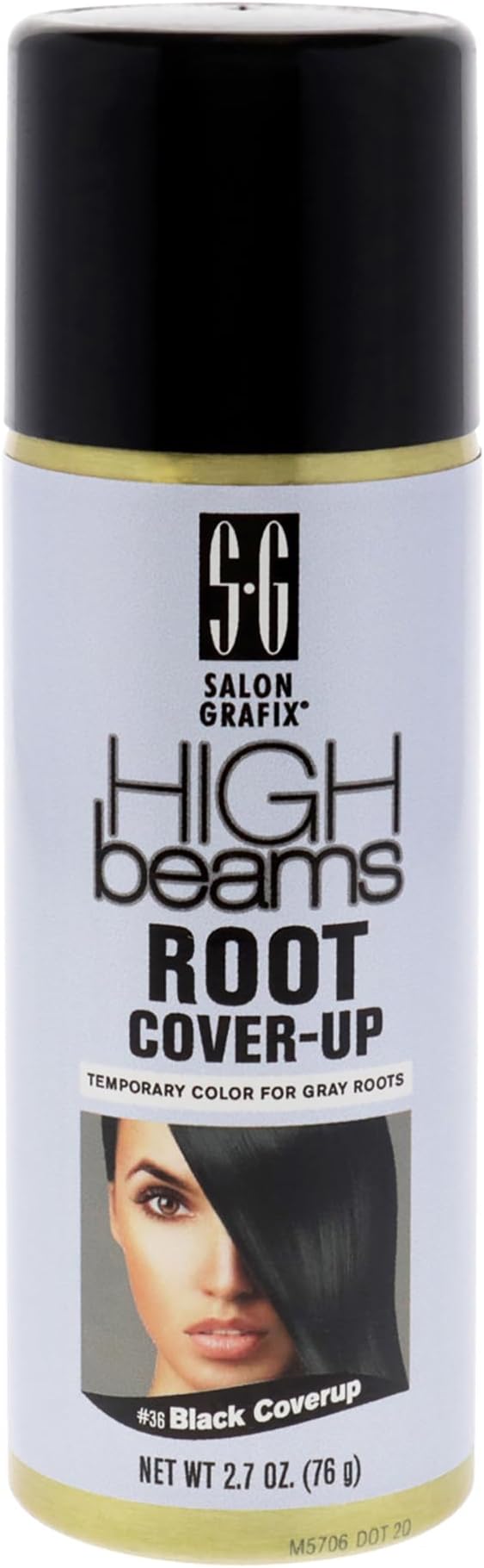 Salon Grafix High Beams Root Cover-Up Temporary Spray - Salon-Quality Spray Hair Dye - Washable Black Hair Dye - Temporary Hair Color - Black - 2.7 oz