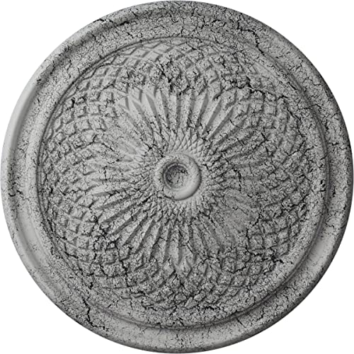 Ekena Millwork CM22TNUWC Ceiling Medallion, Ultra Pure White Crackle