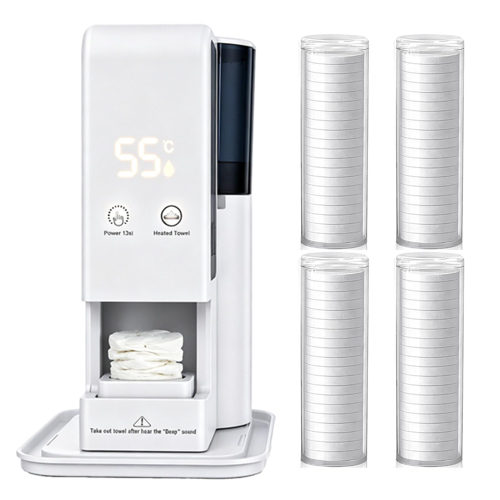 Dispenser Intelligente per Asciugamani Caldi, Dispenser Automatico di Asciugamani Caldi A Temperatura Costante, Avvio Automatico con Un Clic, Si Riscalda in 5 Secondi 80towels