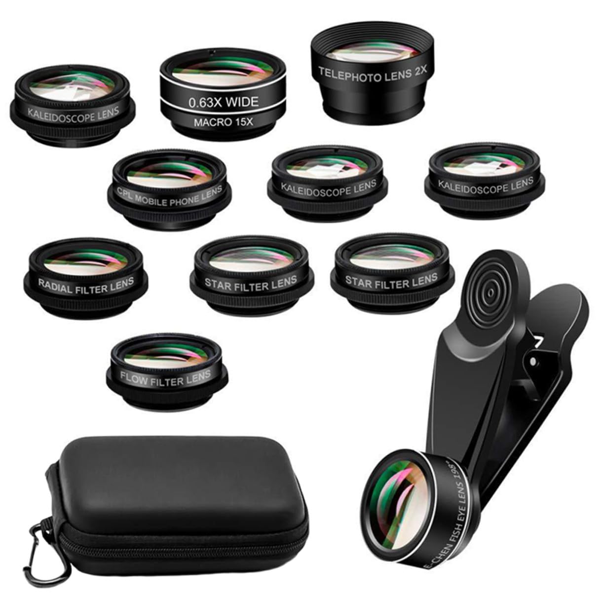 UKCOCO 2juegos Lentes para Teléfono Móvil Lentes Externos De Gran Angular y Macro Incluye Funda y Clip para Fotografía Detallada y Amplia