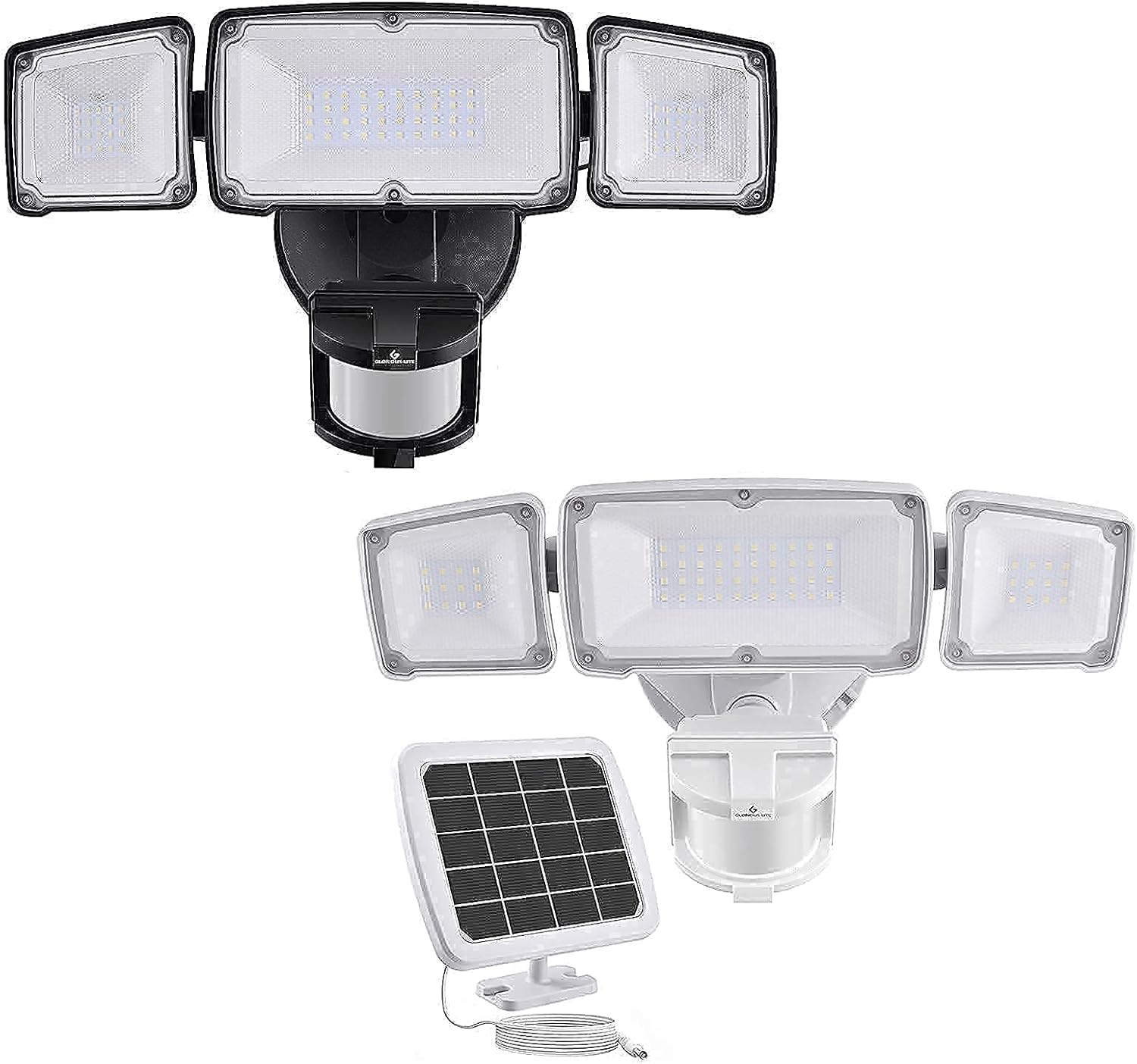 GLORIOUSLITE 1600LM Solar LED Motion Sensor Lights and 35W 3500LM