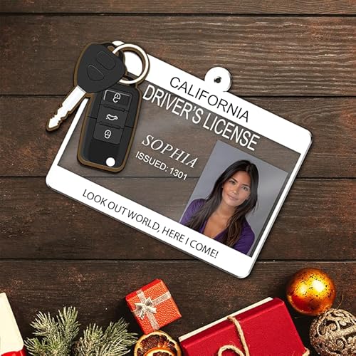 Personalized Photo Driver License Christmas Ornament 2024 - Gift for New Driver