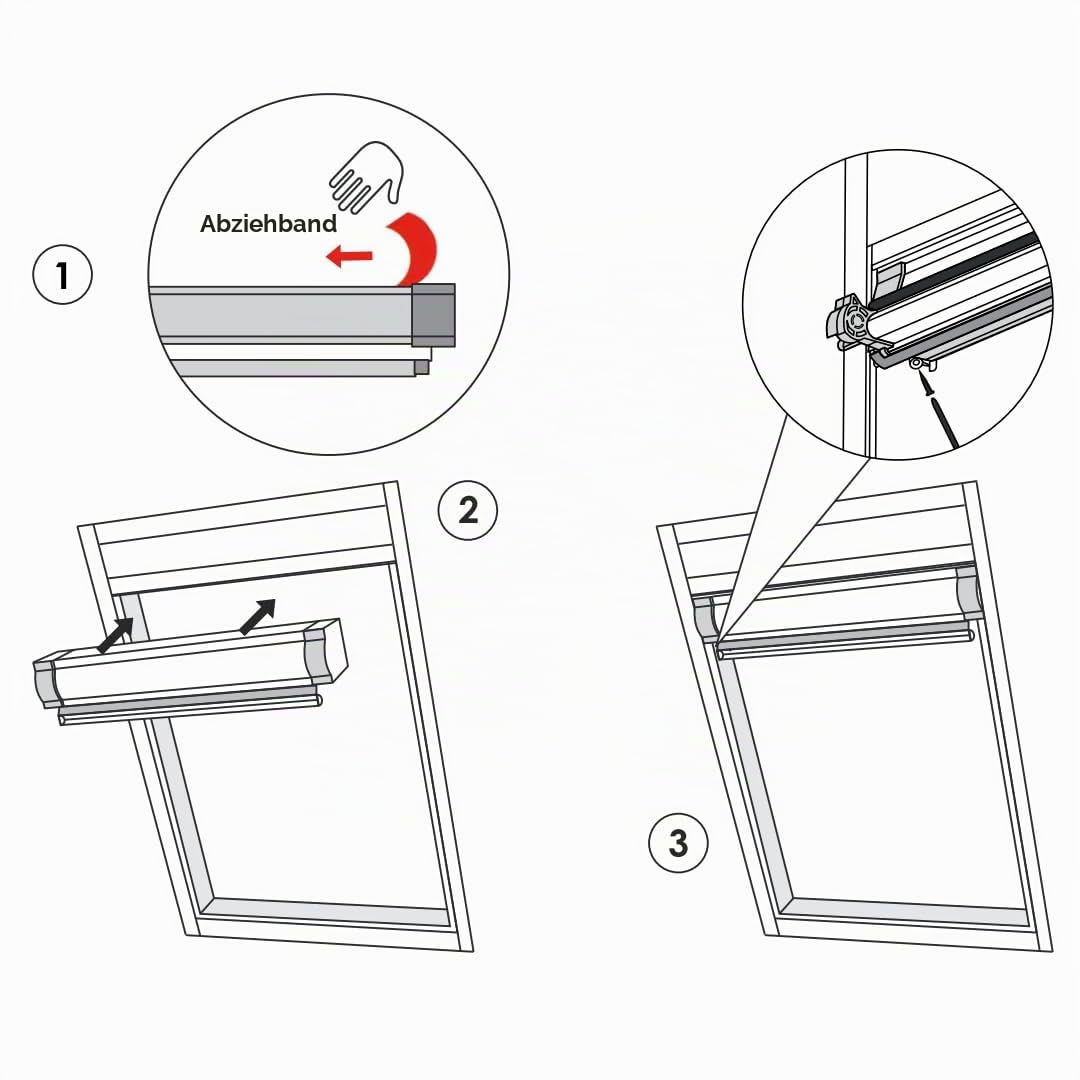 Dekologi Verdunkelungsrollo für Velux Dachfenster, Maßanfertigung | mit Seitenschienen, Thermorollo, Sonnenschutz, für GGL, GGU, GHL, GHU, GPL, GPU, GTL, GTU, VFA, VIU, GIL, GIU