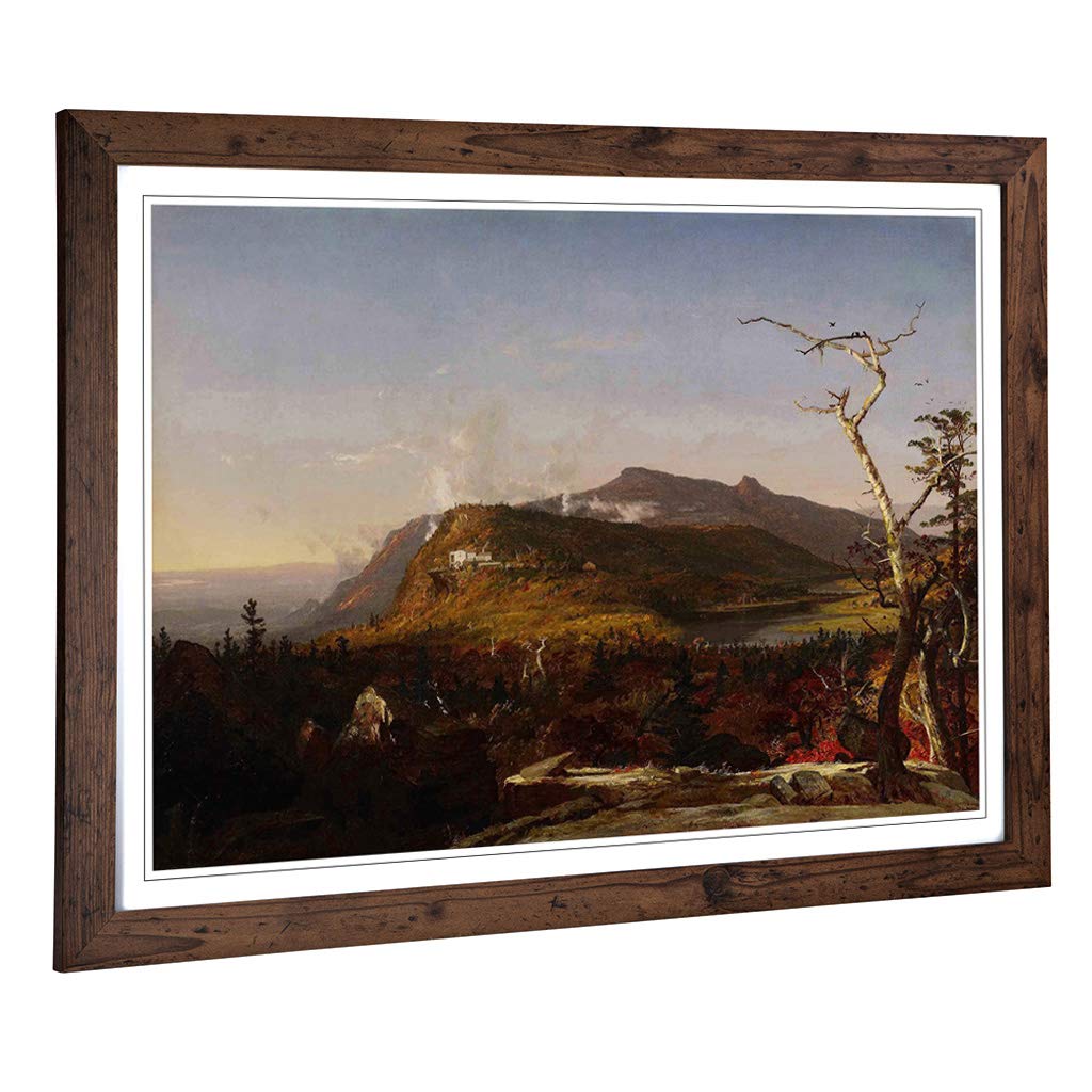 Big Box Art Framed Print of Jasper Francis Cropsey Catskill Mountain House Design | Wall Art Picture| Home Decor for Kitchen, Living Room, Bedroom, Hallway, Walnut, A2 / 24.5x18 Inch / 62x45cm